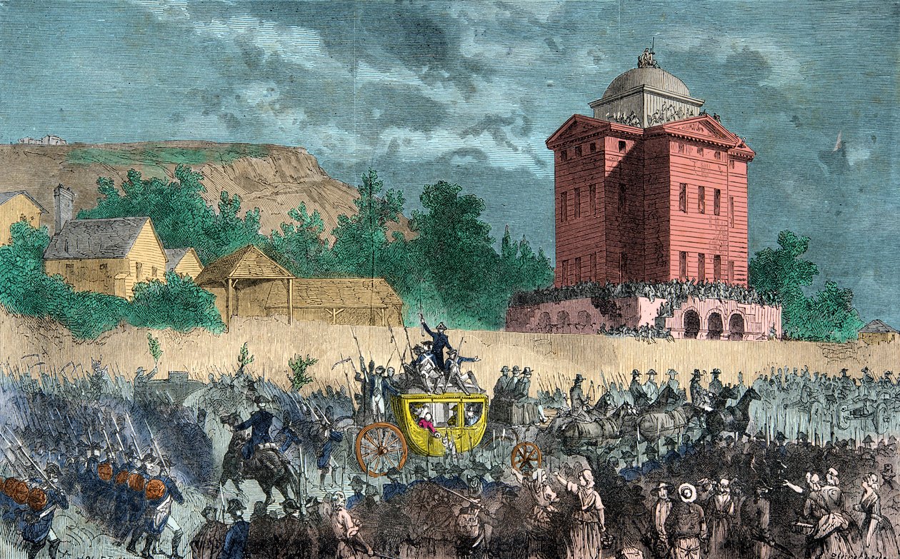 Retour de Varennes, la famille royale ramenée à Paris le 25 juin 1791, Gravure, Collection privée - Anonymous Anonymous