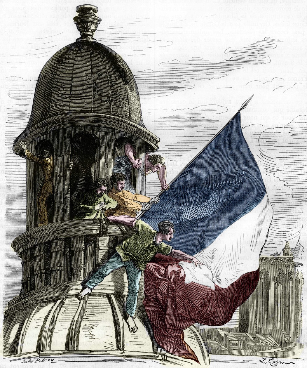 Révolution de 1830 : le drapeau tricolore sur l