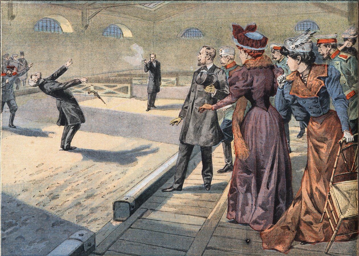 Les généraux russes Smyrnoff et Fock se battent en duel. Gravure du journal "Le Petit Parisien", 5/04/1908. Collection privée - Anonymous Anonymous