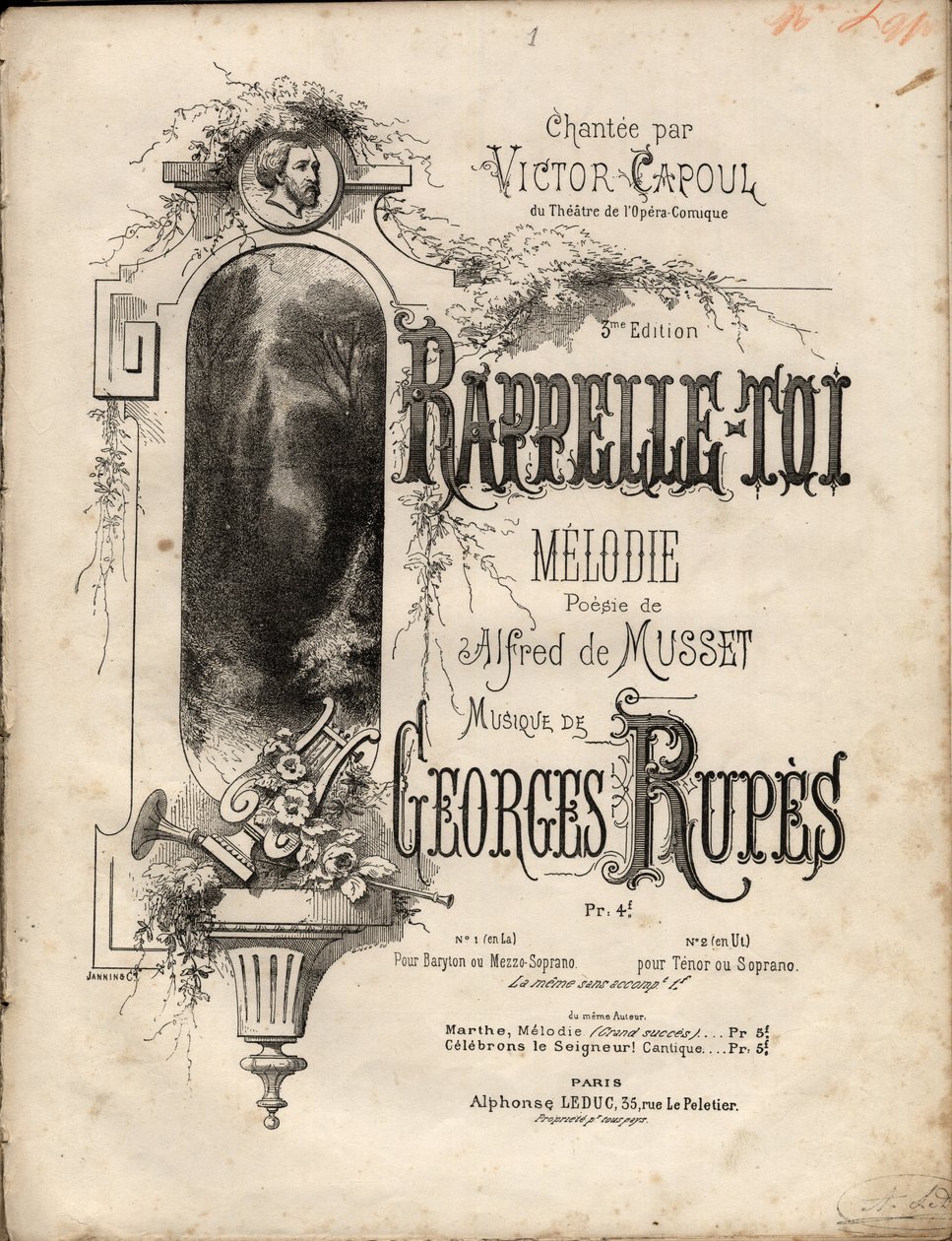 Partition de « remember-se » mélodie de Georges Rupes d