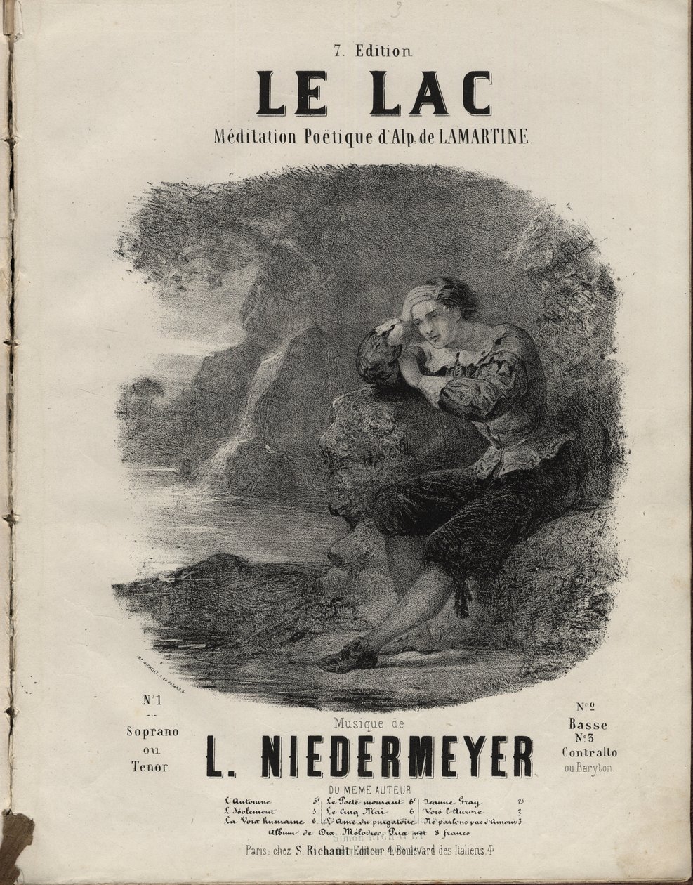 Partition pour « Le Lac » Méditation Poétique d