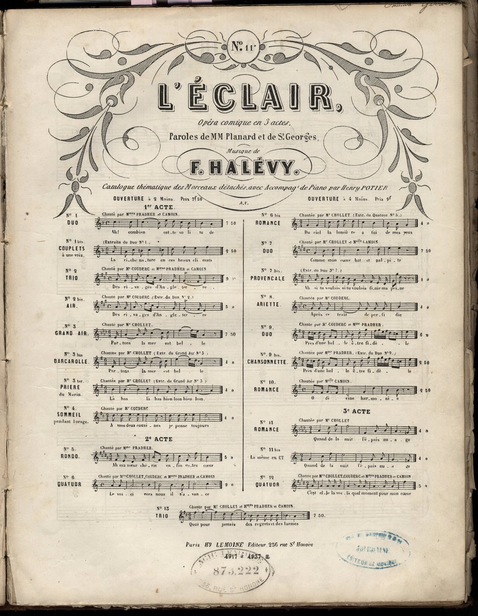 Partition pour « L