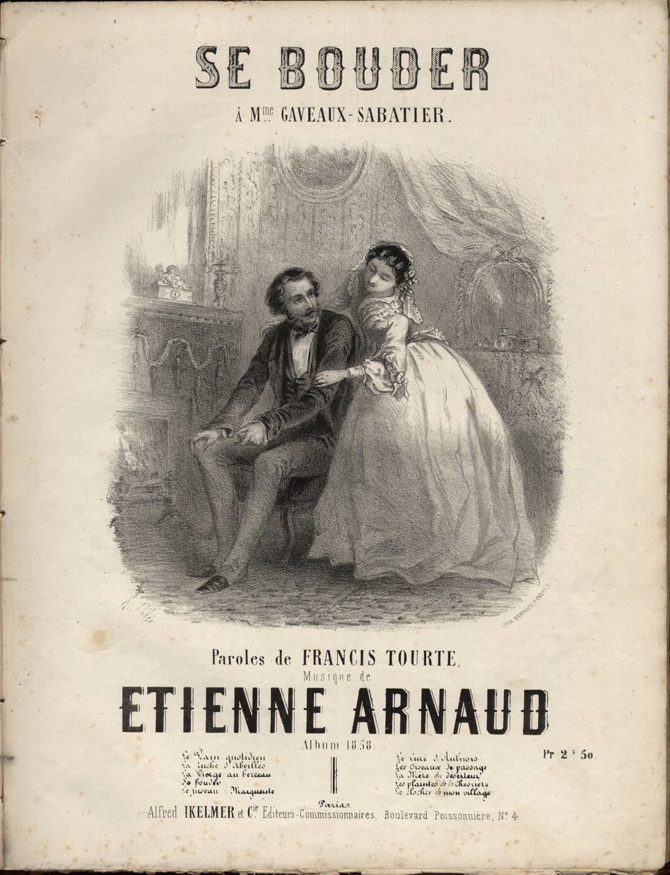 Partition pour « Se bouder » paroles de Francis Tourte, musique d
