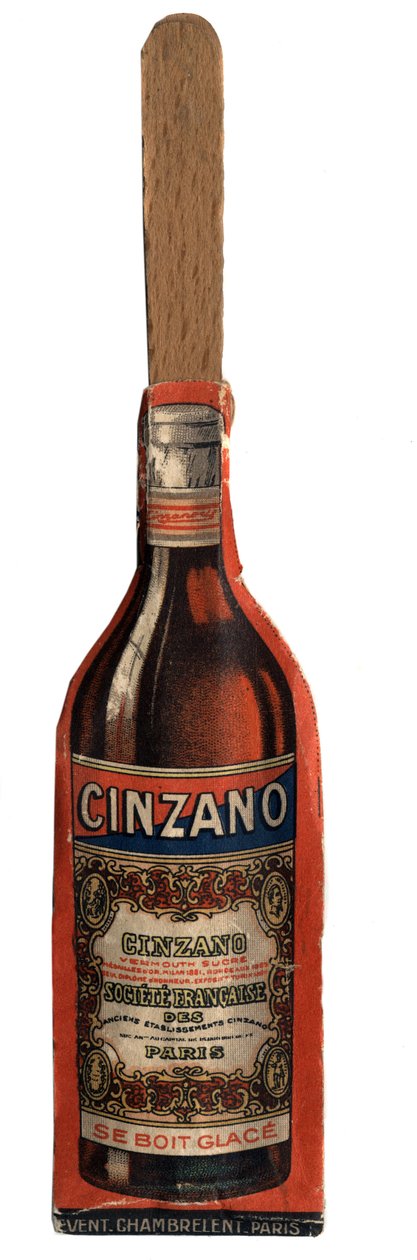 Petit éventail publicitaire, objet dérivé de la promotion de la marque de vermouth Cinzano, vin apéritif italien. Début du 20ème siècle. Collection privée - Anonymous Anonymous