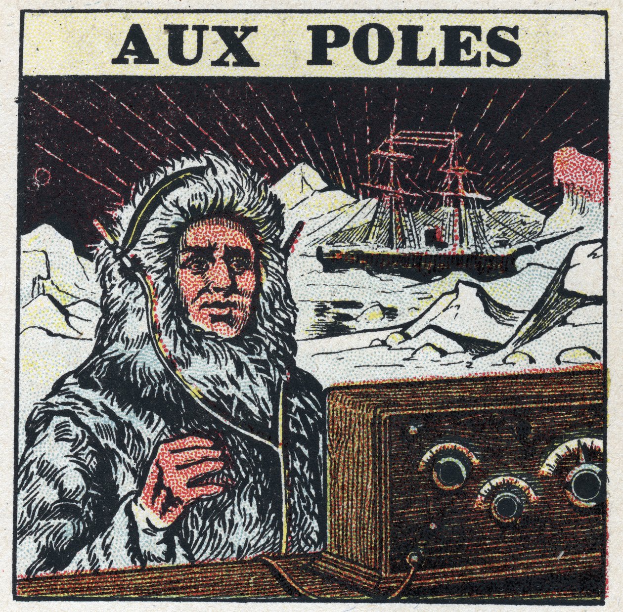 La T.S.F. utilisée dans les pôles. Illustration anonyme de 1925. Collection privée. - Anonymous Anonymous