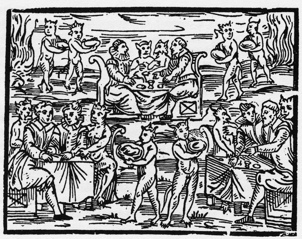 Le repas des sorcières le sabbat - « Compendium Maleficarum », traite des sorcières, de leurs maux et de leurs sortilèges par Francesco Maria Guazzo ou Guaccio ou Guaccius (15?? -16??) 1608 Collection privée - Anonymous Anonymous