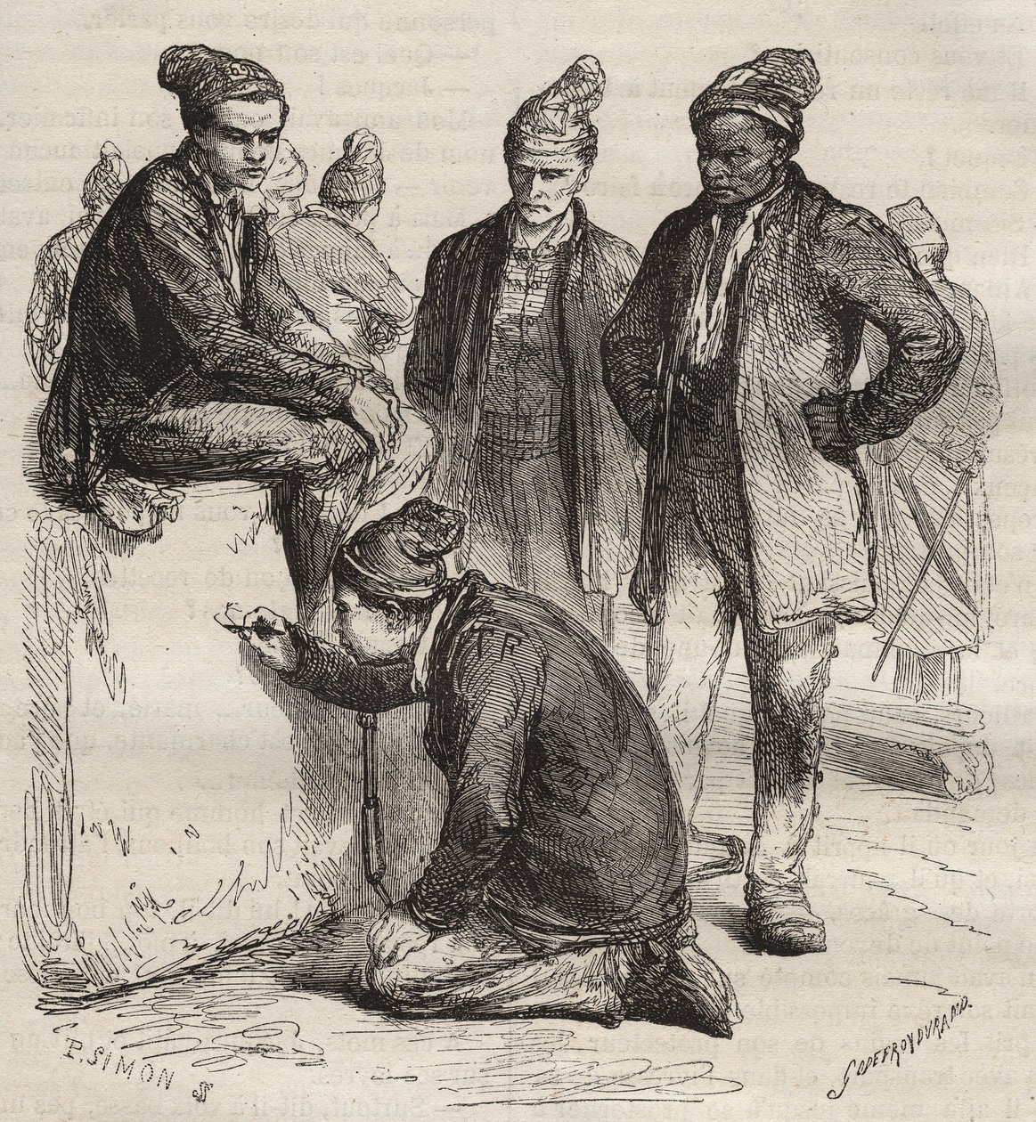 Types de galères du bagne de Brest au XIXe siècle. Gravure dans « Histoire des bagnes depuis leur création à nos jours » (1877) par Pierre Zaccone (1817-1895). Collection privée - Anonymous Anonymous