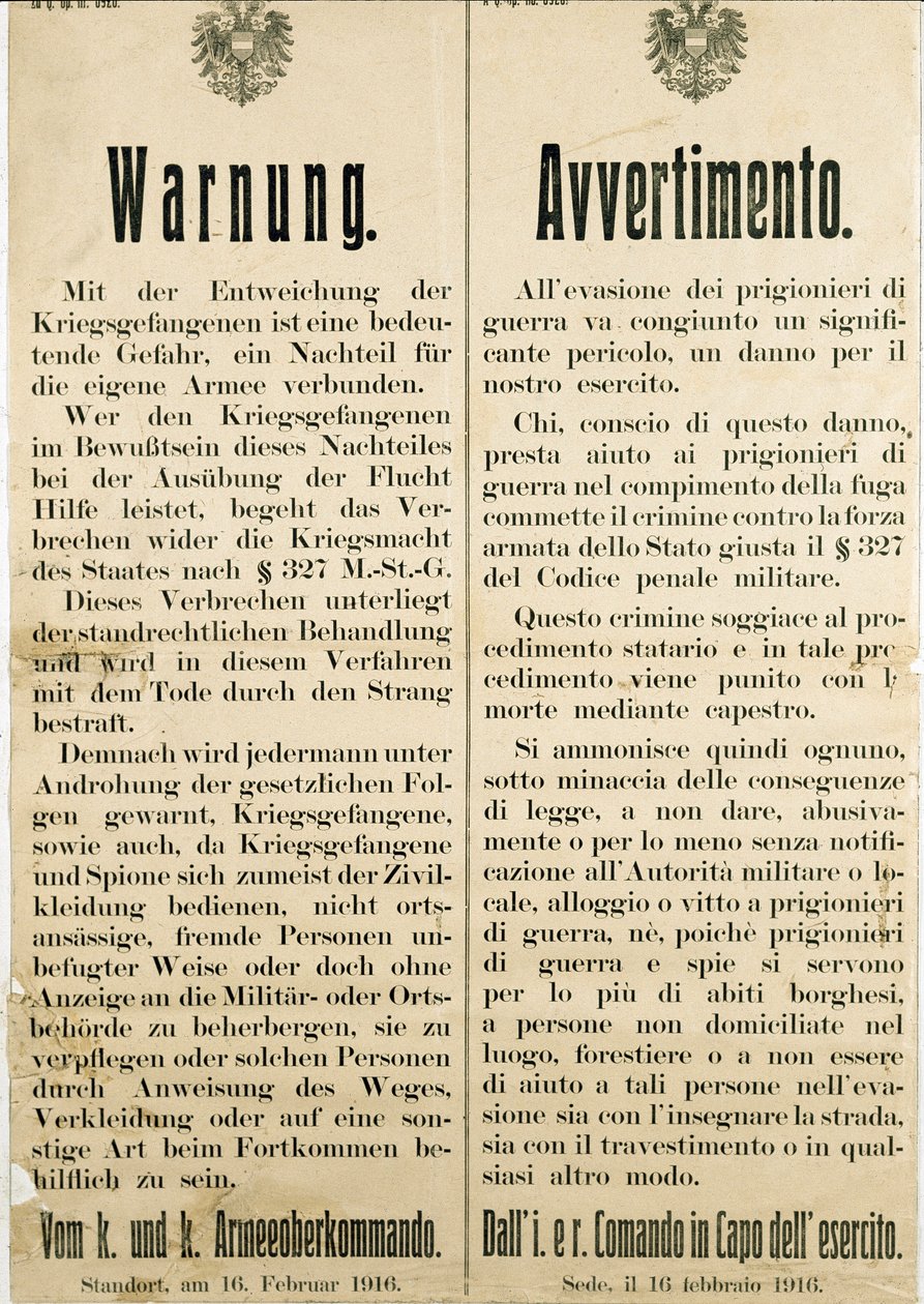Avertissement après l