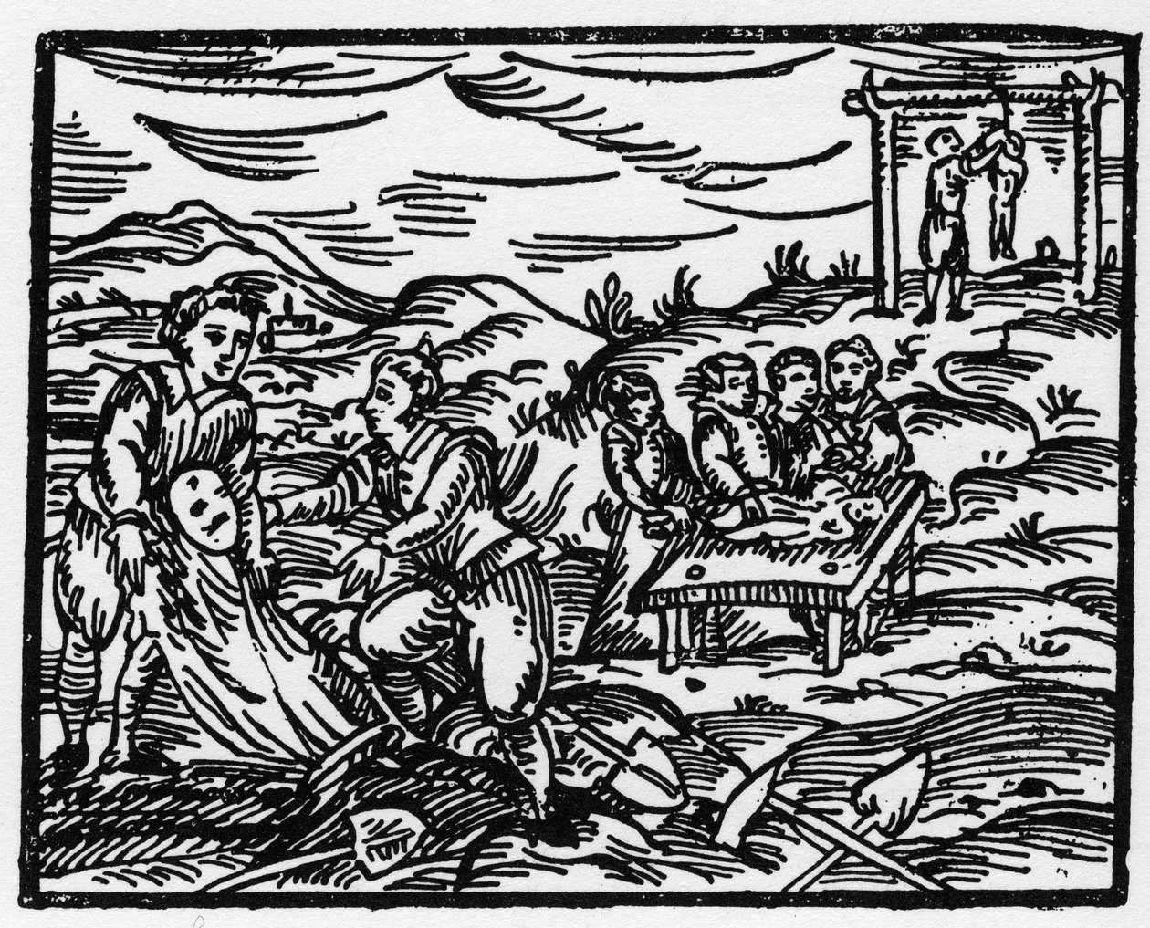 Sorcières dissuadant les morts dans un cimetière - "Compendium Maleficarum", traite des sorcières, de leurs maux et de leurs sortilèges par Francesco Maria Guazzo ou Guaccio ou Guaccius (15?? -16??) 1608 Collection Privée - Anonymous Anonymous