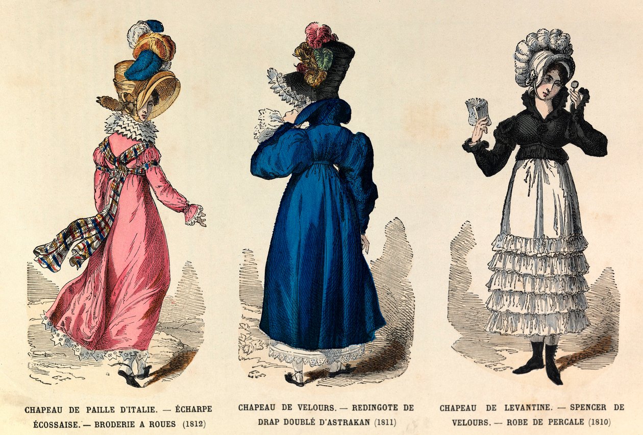 Costumes féminins entre 1810 et 1812 (règne de l