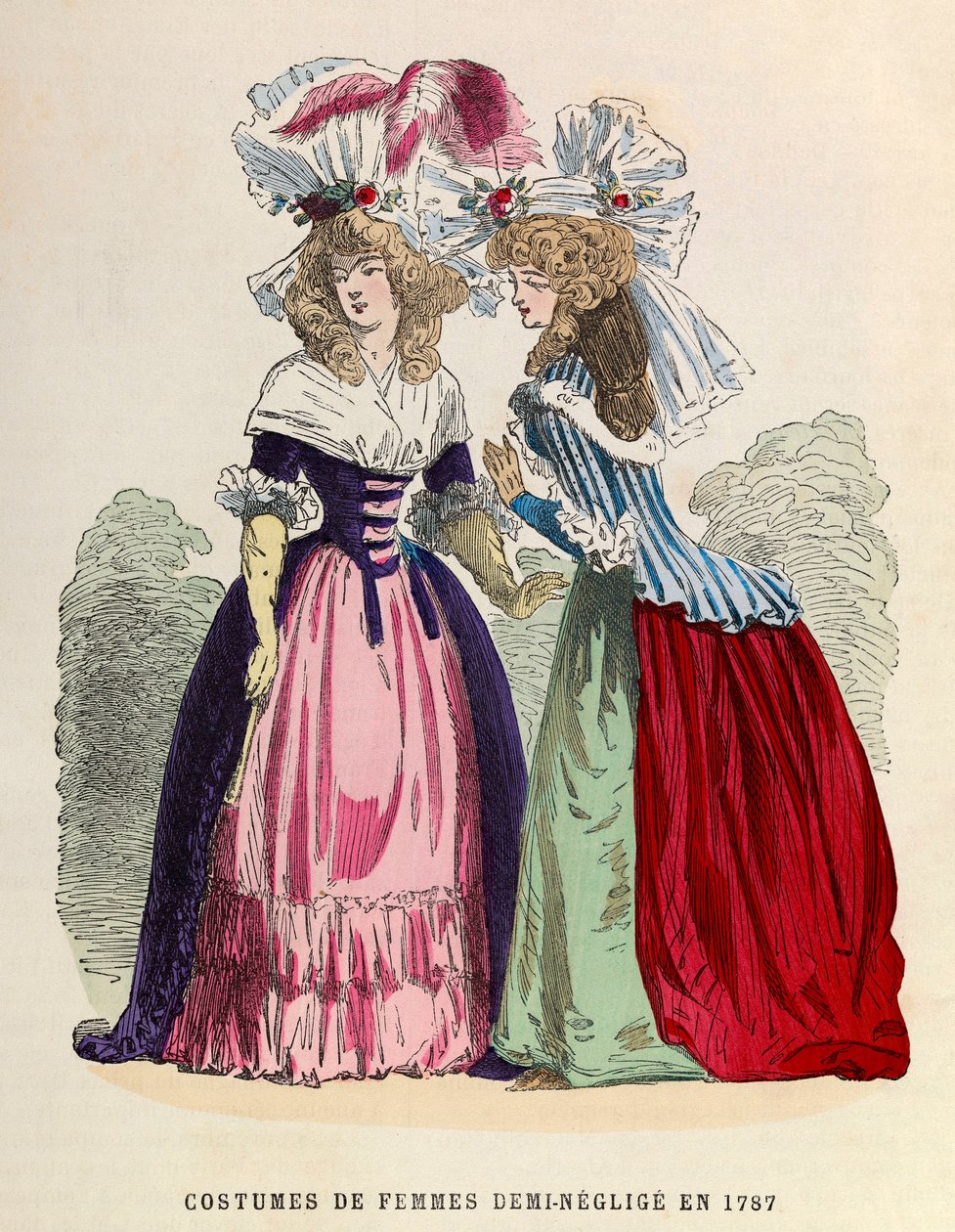 Costumes féminins demi-négligés en 1787 - Anonymous Anonymous