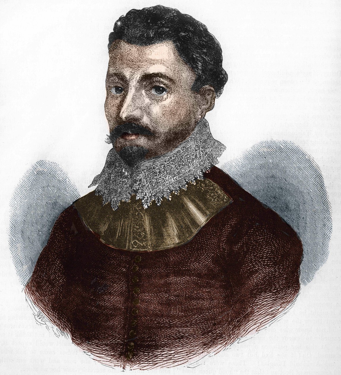 Portrait de Sir Francis Drake. Navigateur et corsaire anglais (né à Tavistock, Devonshire, vers 1540, mort au large de Portobelo, Panama) - Anonymous Anonymous