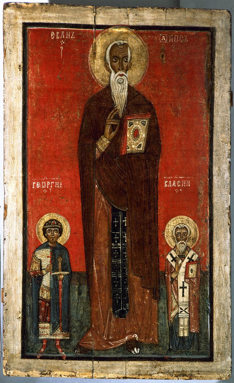 Saint Jean Climaque avec Saint Georges et Saint Blaise, seconde moitié du XIIIe siècle - Anonymous Russian icon painter