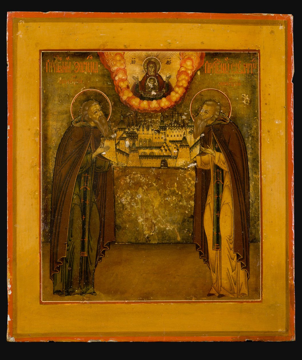 Saints Zosime et Savvatiy de Solovki, fin 18ème siècle - Anonymous Russian icon painter