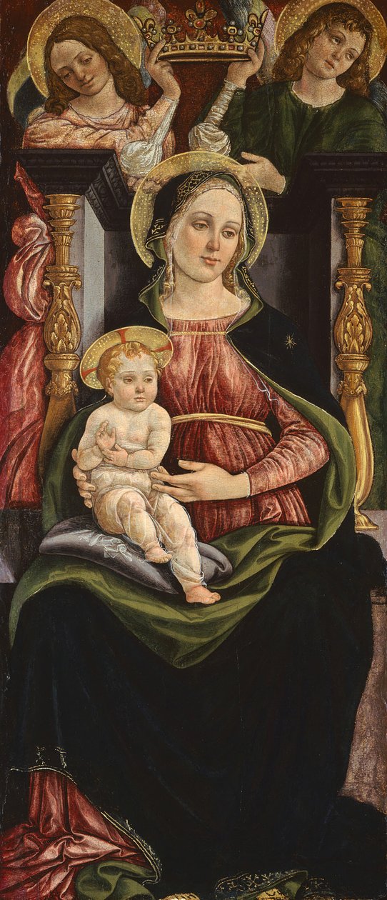 Vierge et Enfant en trône avec deux anges tenant une couronne, 1505-1515 - Ansano Ciampanti