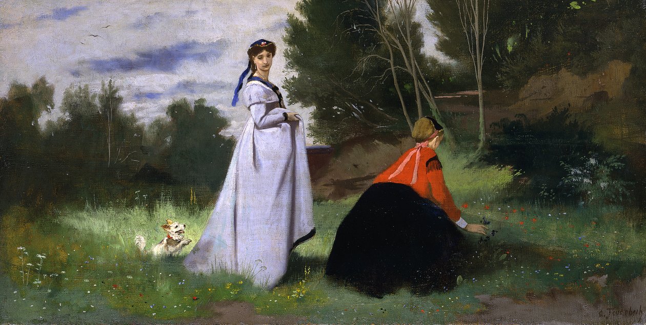 Deux dames dans un paysage - Anselm Feuerbach