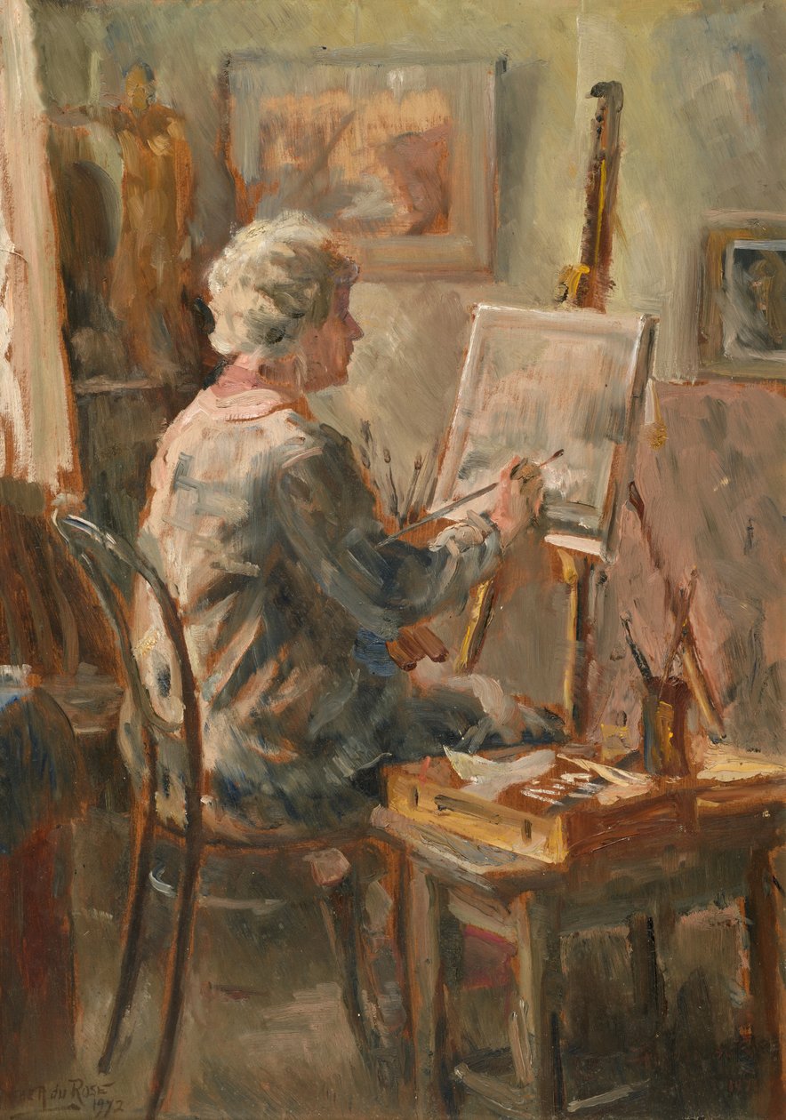 Artiste au travail dans le studio de Cor Visser, Ipswich - Anthea Durose