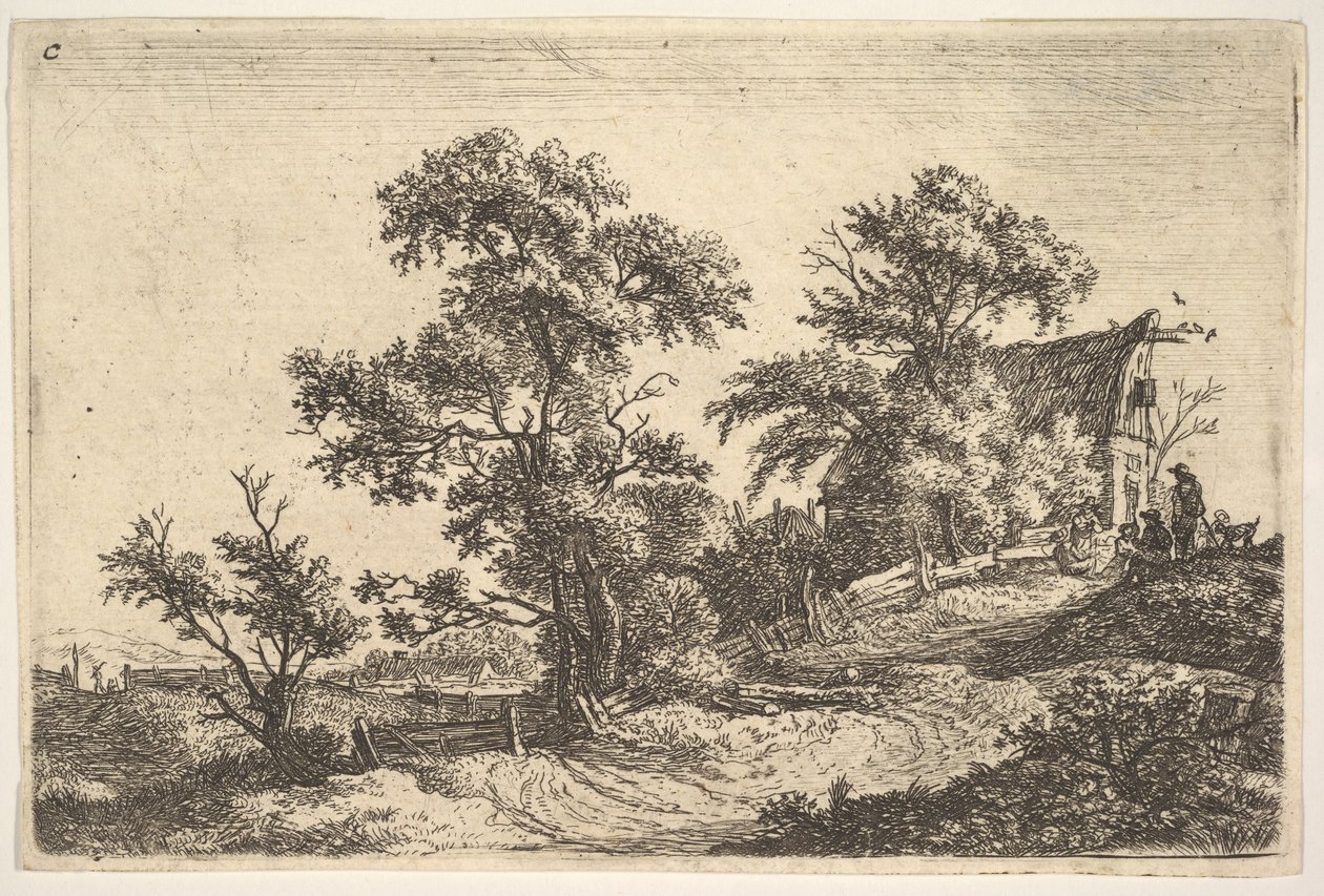 Un cottage sur une colline - Anthonie Waterloo