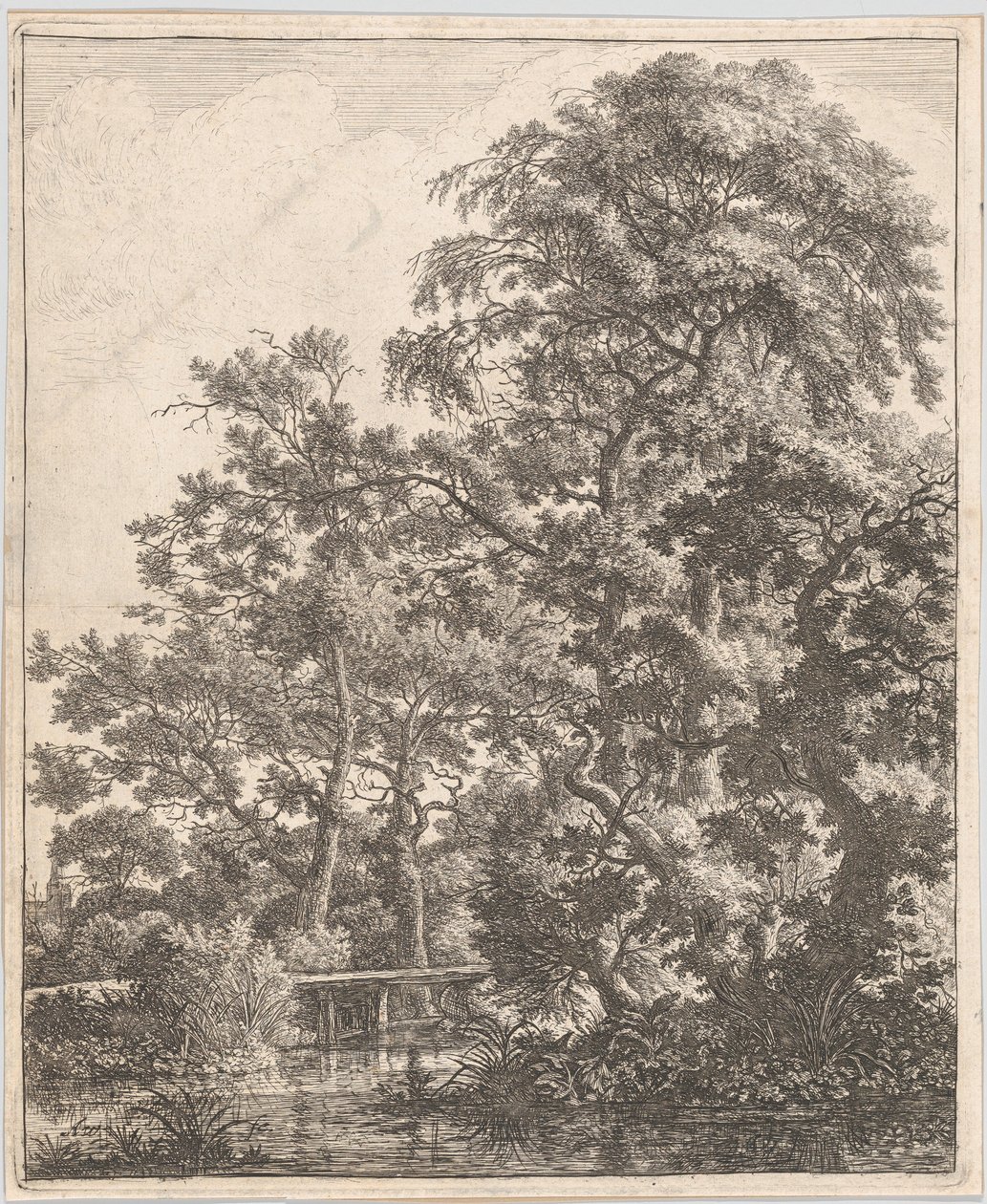 Petit pont sur un ruisseau - Anthonie Waterloo