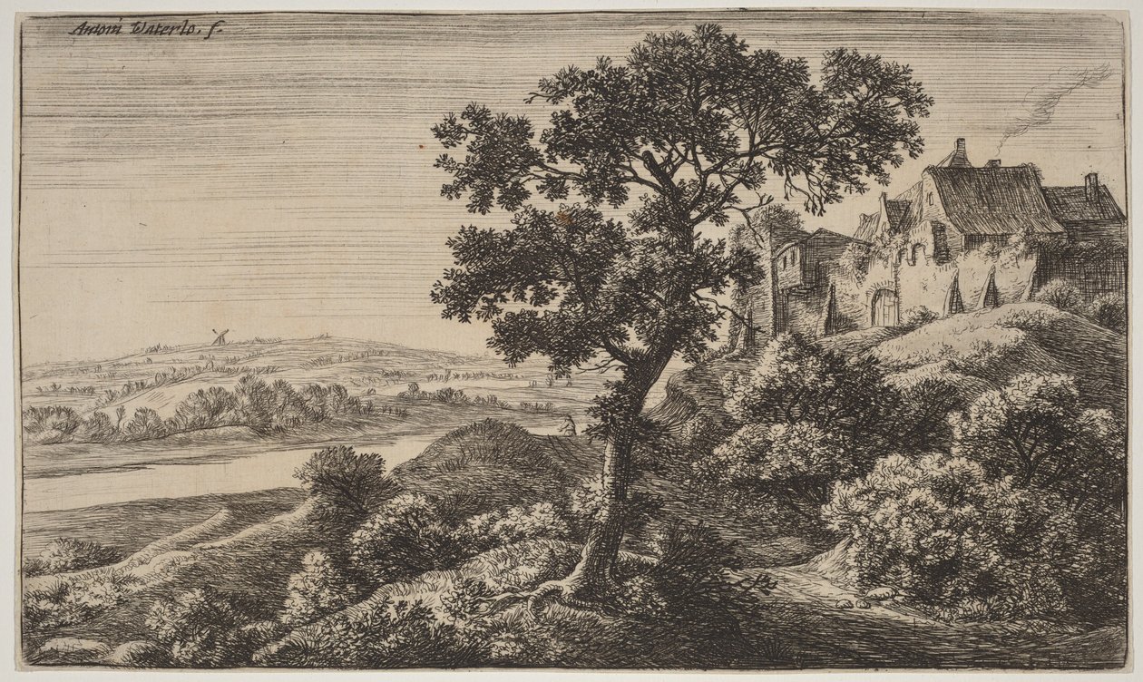 Un village sur une colline - Anthonie Waterloo