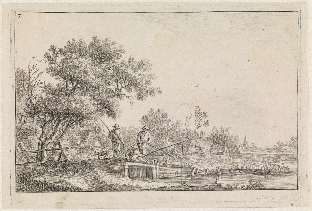 Trois pêcheurs sur le petit pont (n° 7 d