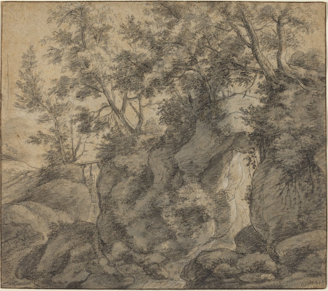 Paysage avec un ravin boisé - Anthonie Waterloo