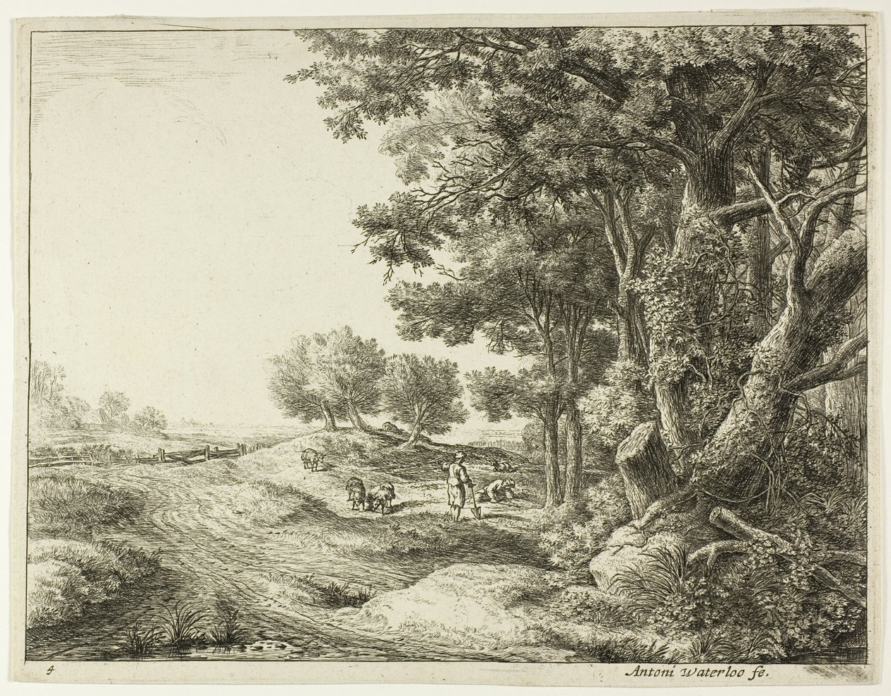 Paysan avec une pelle - Anthonie Waterloo