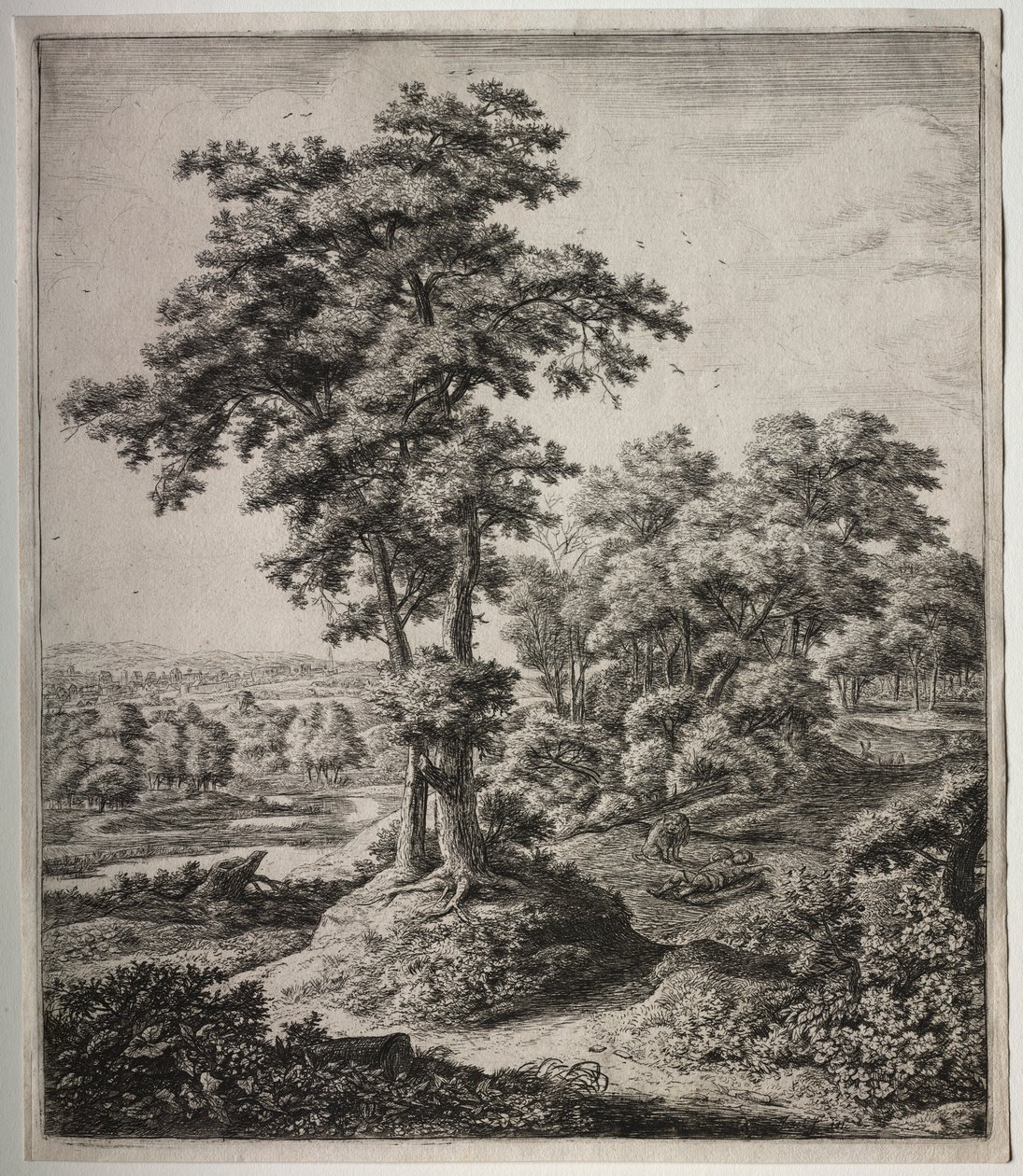 Six grands paysages verticaux avec des scènes de l