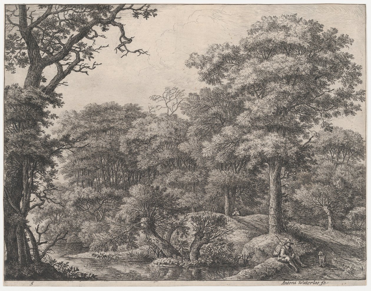Voyageurs se reposant dans la forêt - Anthonie Waterloo