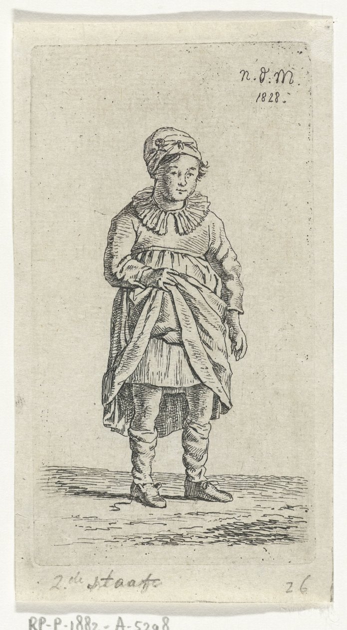 Fille levant sa jupe - Anthonie Willem Hendrik Nolthenius de Man