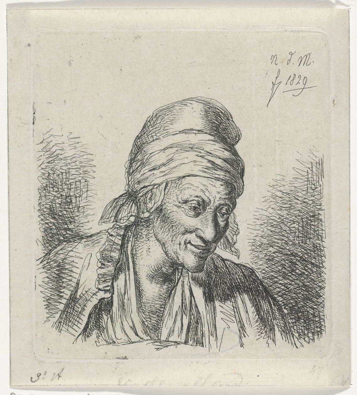Vieille femme vers la droite - Anthonie Willem Hendrik Nolthenius de Man