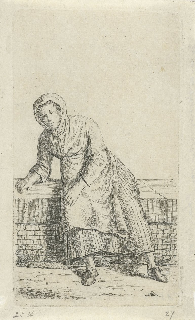 Femme assise sur un muret - Anthonie Willem Hendrik Nolthenius de Man