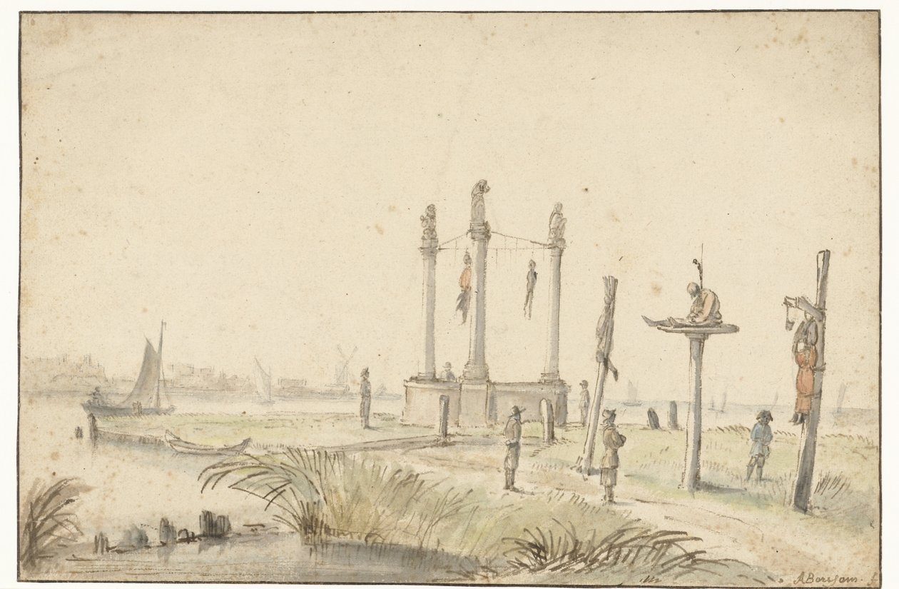 Champ de potence à la périphérie de Volewijk - Anthonie van Borssom