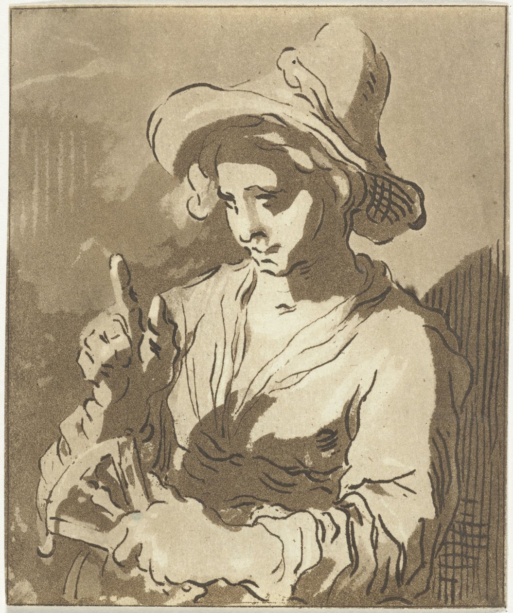Jeune femme avec éventail - Anthonie van den Bos
