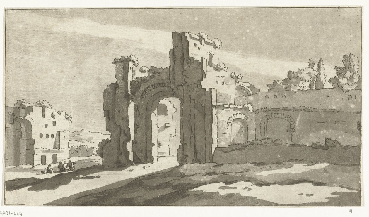Ruines de la grande salle des Thermes de Caracalla, Rome - Anthonie van den Bos