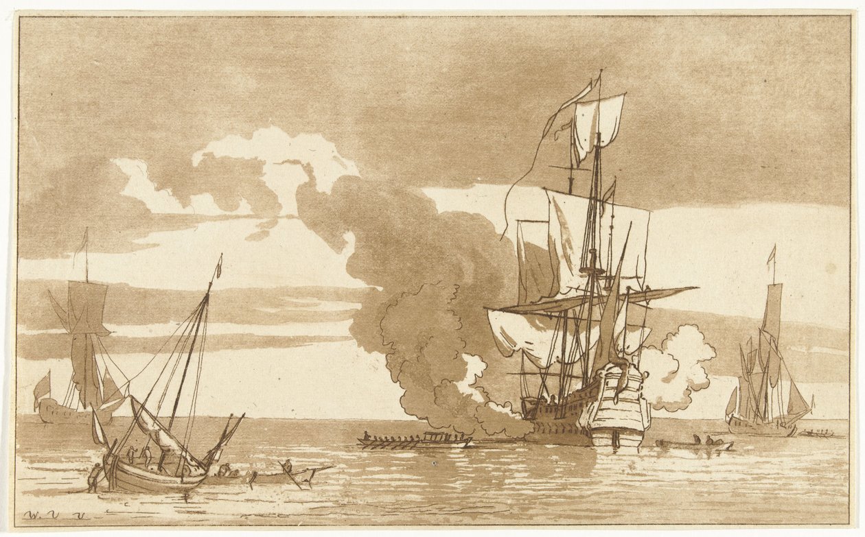 Bataille navale - Anthonie van den Bos