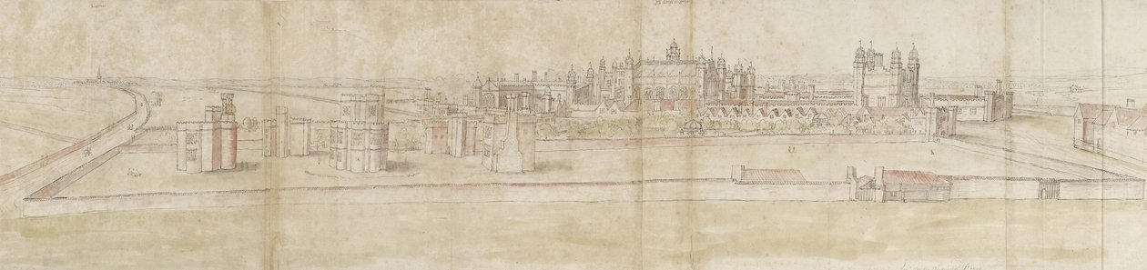 Palais de Hampton Court depuis le nord - Anthonis van den Wyngaerde