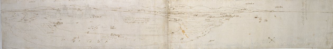Esquisse de la lagune de Valence, la Albufera et la côte et campagne adjacentes - Anthonis van den Wyngaerde