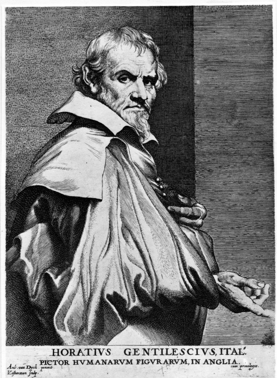 Orazio Gentileschi, gravure réalisée par Lucas Vorsterman, c.1625-30 - Anthony van Dyck