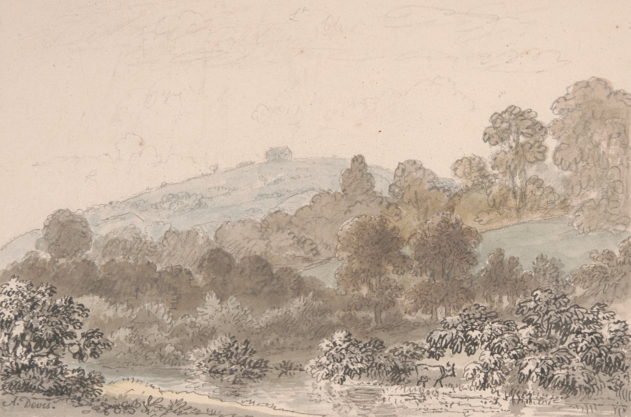 Paysage avec ruisseau au premier plan - Anthony Devis