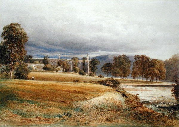 Abbaye de Bolton depuis la rivière Wharfe, vue sud, vers 1825 - Anthony Vandyke Copley Fielding