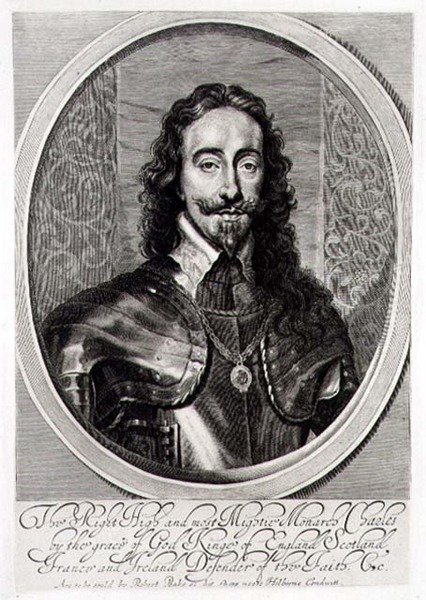 Portrait de Charles Ier, gravé par William Faithorne - Anthony van (after) Dyck