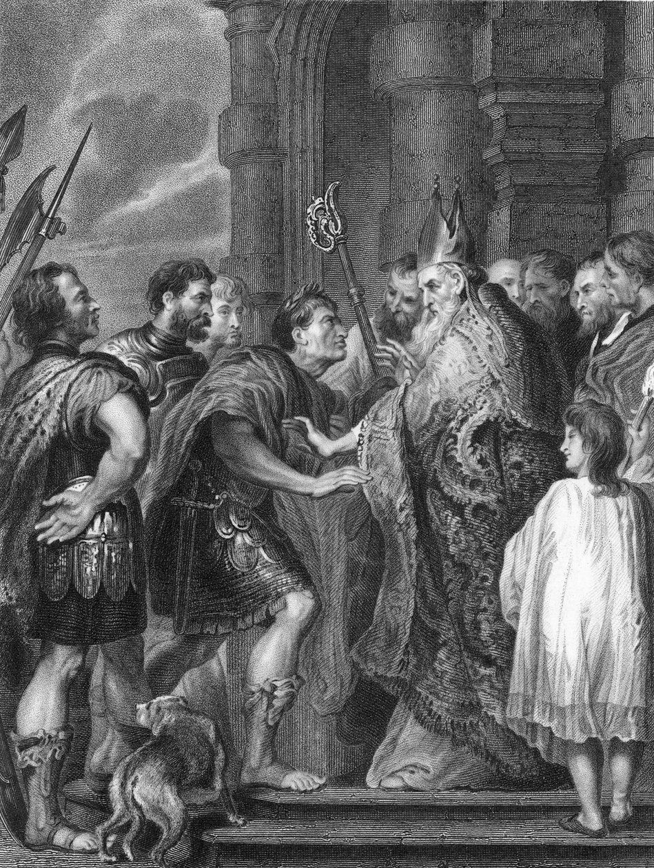 Saint Ambroise, refusant à l