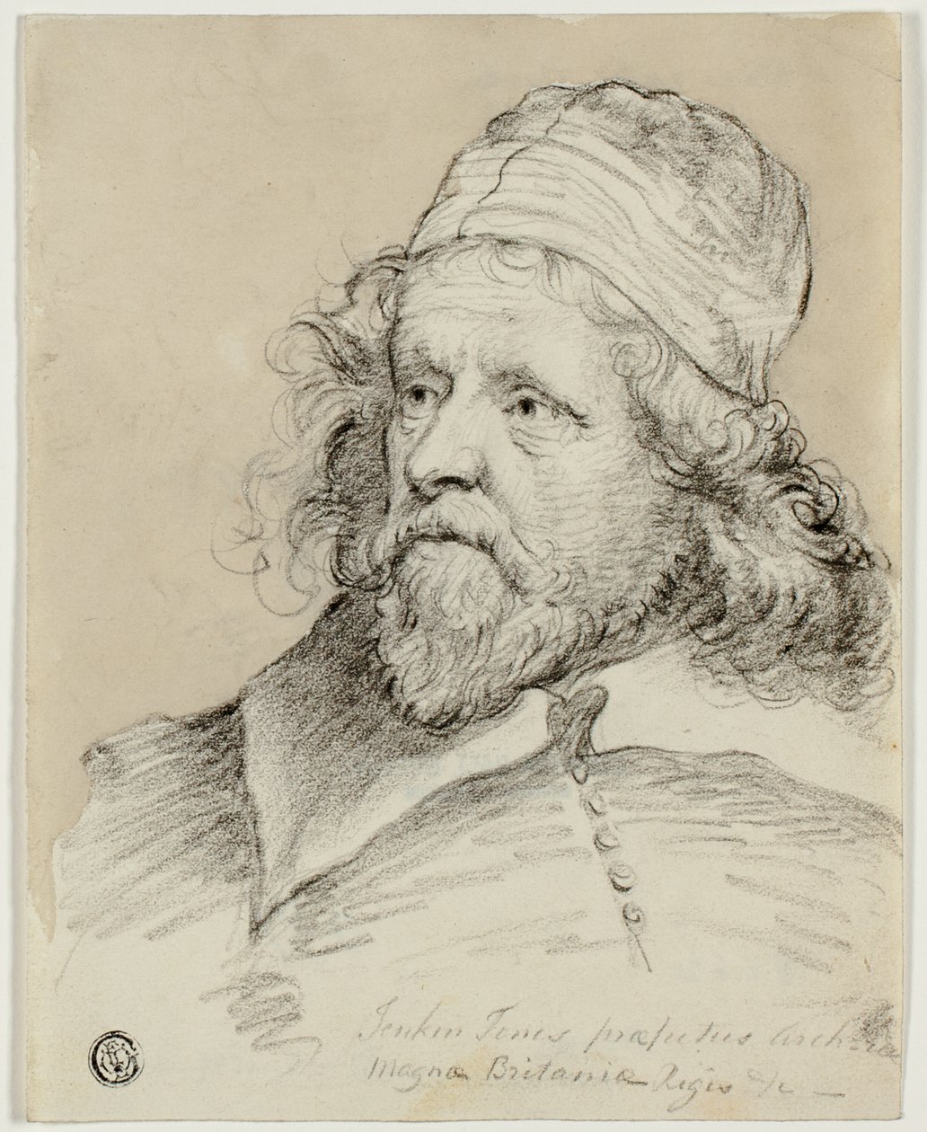 Inigo Jones (recto); Esquisse de tête féminine (verso) - Anthony van Dyck
