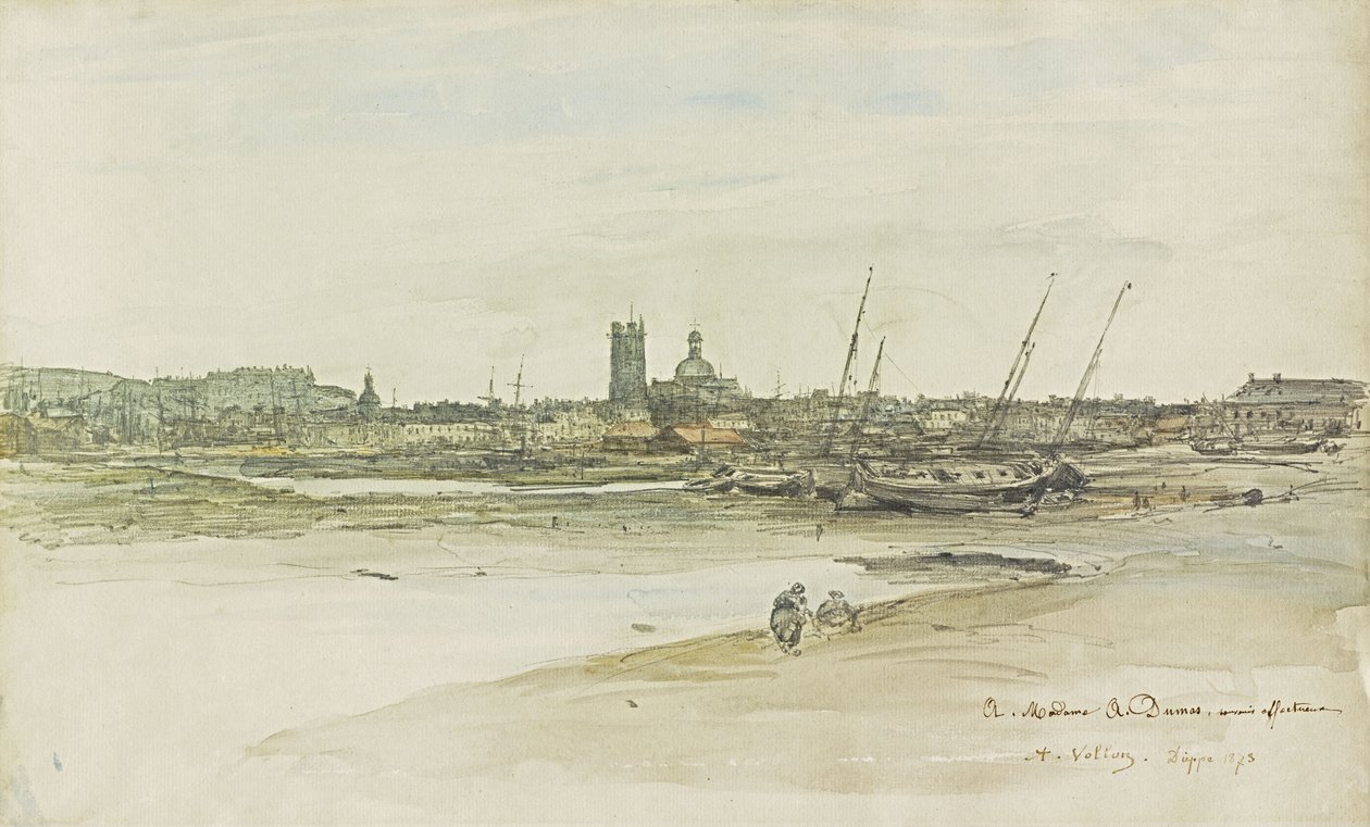 Vue du port de Dieppe - Antoine Vollon