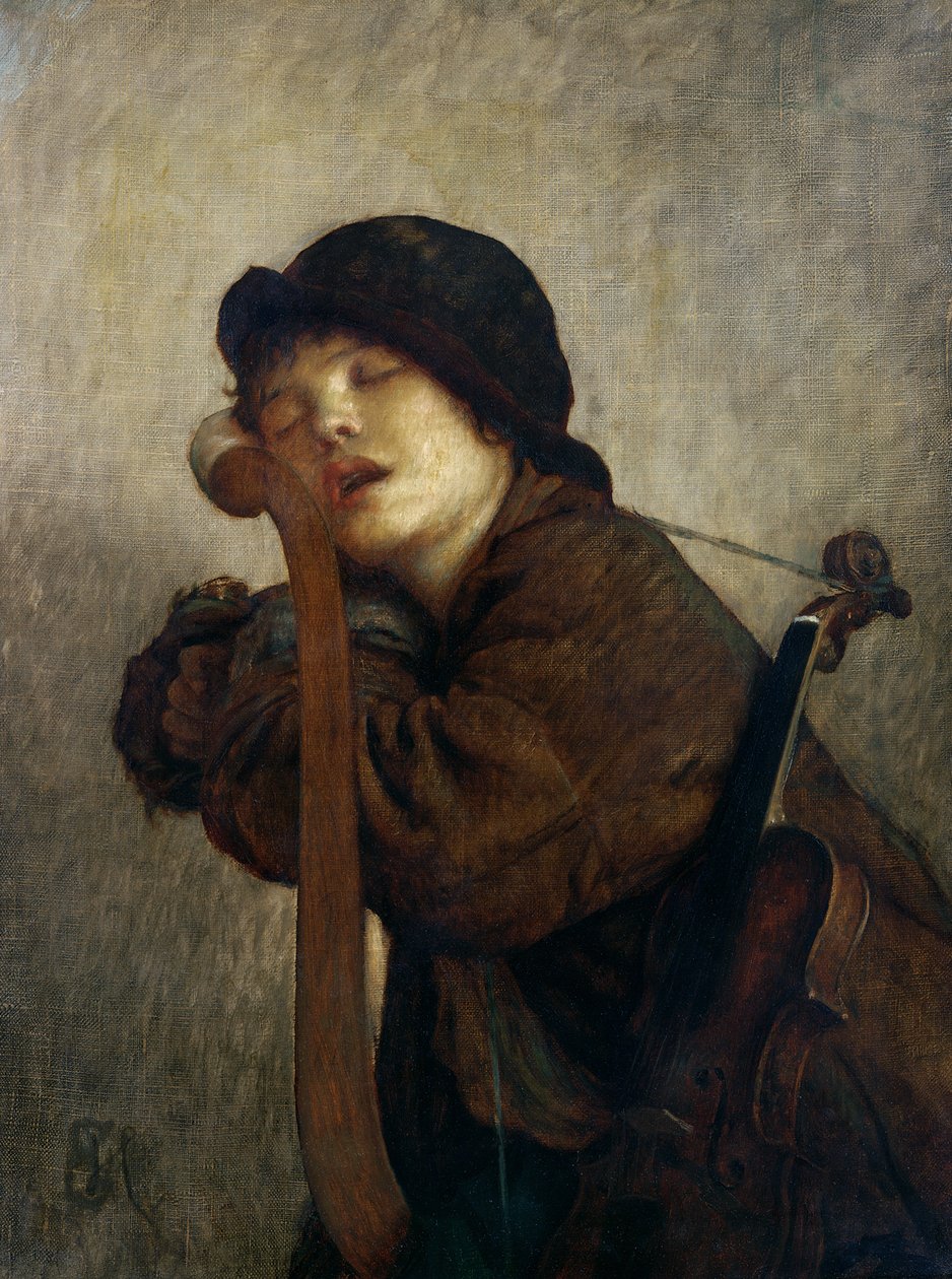Le petit violoniste endormi, 1883 - Antoine Auguste Ernest Herbert or Hebert