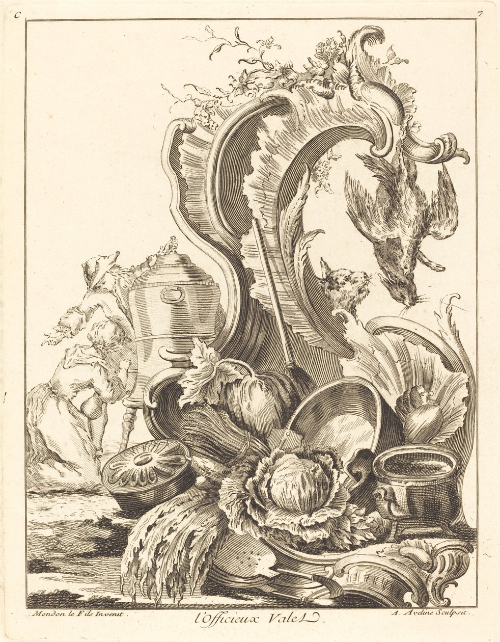 Le valet officieux - Antoine Aveline after Jean Mondon