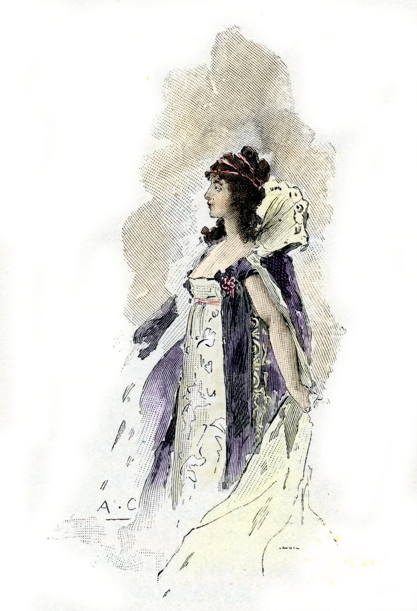 Portrait de Désirée Clary, reine de Suède en 1818 (dessin d