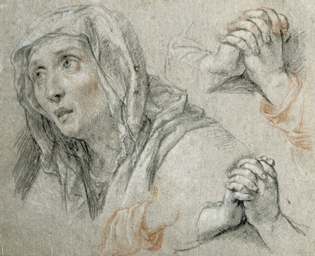 Études pour la figure de la Vierge - Antoine Coypel