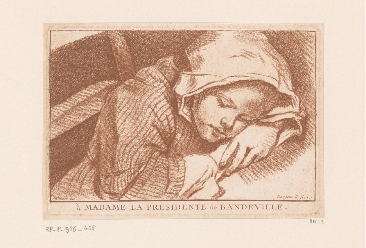 Fille endormie - Antoine Joseph Dezallier d